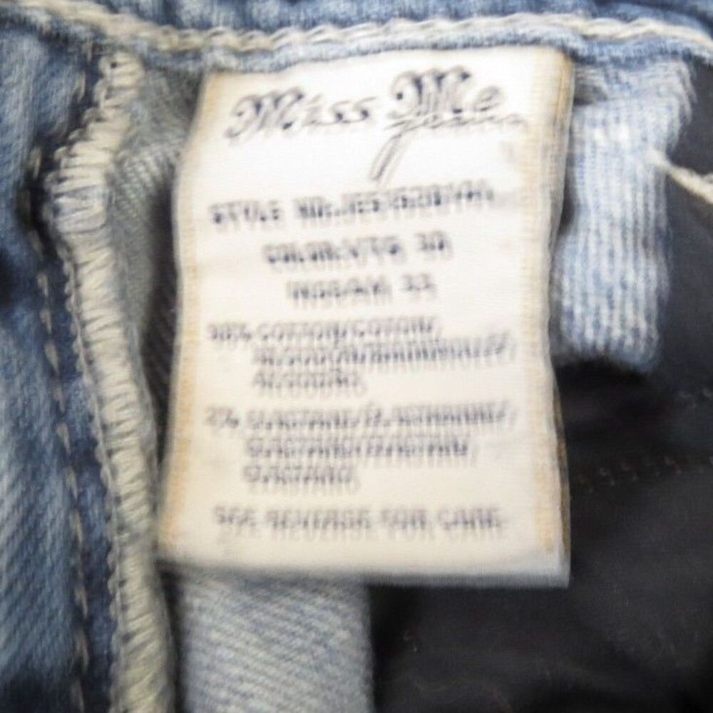 Miss Me Y2K Low Rise Distressed Bootcut Bling Jeans  28 EUC *read - Picture 14 of 15